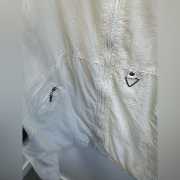 Vintage 90's Nautical Cream Windbreaker Funnel Neck Jacket Size L - Picture 8 of 14